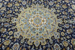 Central medallion detail of 1970s Kashan rug from Iran / Persia