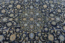 Central medallion detail of 2000s Kashan rug from Iran / Persia