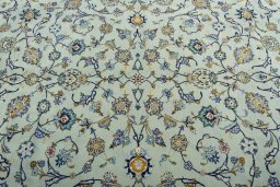 Central medallion detail of 1970s Kashan rug from Iran / Persia
