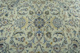 Central medallion detail of 1970s Kashan rug from Iran / Persia