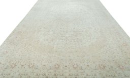 Surface texture of 1970s Kashan rug with natural Wool and intricate pattern