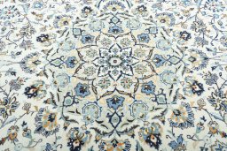 Central medallion detail of 2000s Kashan rug from Iran / Persia