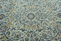 Central medallion detail of 2000s Kashan rug from Iran / Persia
