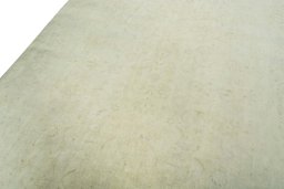 Backside of handmade 1970s Kashan rug showing knot structure and weave density