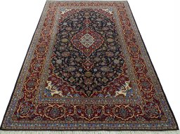 Surface texture of New Kashan rug with natural Cork and intricate pattern