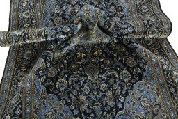 Surface texture of New Kashan rug with natural Cork and intricate pattern