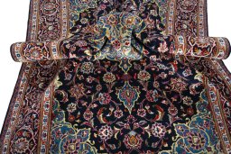 Surface texture of New Kashan rug with natural Cork and intricate pattern