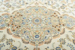 Central medallion detail of 1970s Kashan rug from Iran / Persia