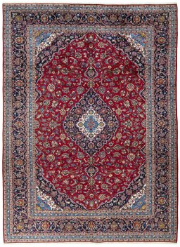 Full view of Unknown Kashan rug from Iran / Persia, 404 × 297 cm in Red tones