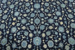 Central medallion detail of 1970s Kashan rug from Iran / Persia