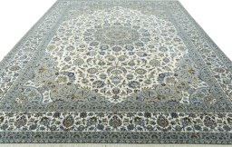 Surface texture of New Kashan rug with natural Cork and intricate pattern