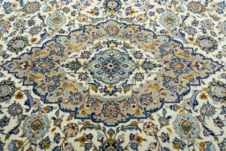 Central medallion detail of 2000s Kashan rug from Iran / Persia