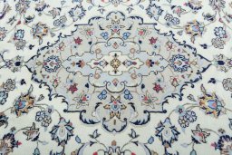 Central medallion detail of 2000s Kashan rug from Iran / Persia