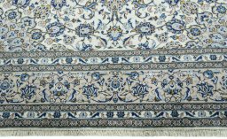 Full view of 2000s Kashan rug from Iran / Persia, 344 × 250 cm in Beige tones