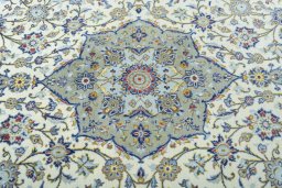 Central medallion detail of 2000s Kashan rug from Iran / Persia
