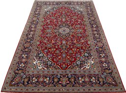 Surface texture of New Kashan rug with natural Cork and intricate pattern