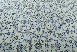 Central medallion detail of 2000s Kashan rug from Iran / Persia