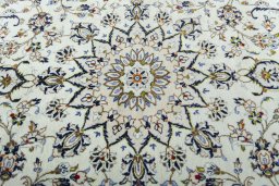 Central medallion detail of 2000s Kashan rug from Iran / Persia