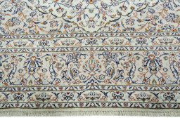 Full view of 2000s Kashan rug from Iran / Persia, 402 × 297 cm in Beige tones