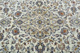 Central medallion detail of 1970s Kashan rug from Iran / Persia
