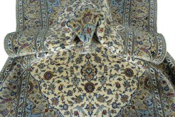 Surface texture of New Kashan rug with natural Cork and intricate pattern