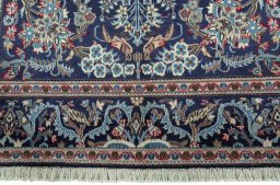 Full view of 2000s Kashan rug from Iran / Persia, 205 × 137 cm in Blue tones