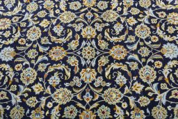 Central medallion detail of 1970s Kashan rug from Iran / Persia