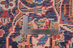 Surface texture of 1980s Kashan rug with natural Wool and intricate pattern
