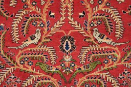 Full view of 1970s Kashan rug from Iran / Persia, 158 × 105 cm in Red tones