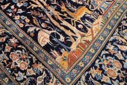 Central medallion detail of 1970s Kashan rug from Iran / Persia