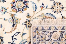 Full view of 1989s Kashan rug from Iran / Persia, 410 × 282 cm in Beige tones