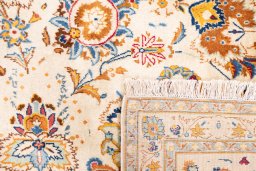 Full view of 1973s Kashan rug from Iran / Persia, 445 × 306 cm in Beige tones