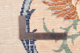 Surface texture of 1980s Kashan rug with natural Wool and intricate pattern