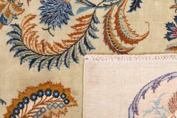 Central medallion detail of 1980s Kashan rug from Iran / Persia