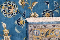 Full view of 1973s Kashan rug from Iran / Persia, 440 × 307 cm in Blue tones