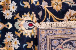 Full view of 2003s Kashan rug from Iran / Persia, 185 × 148 cm in Dark blue tones