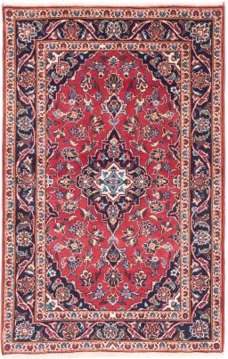 Full view of 1998s Kashan rug from Iran / Persia, 150 × 100 cm in Red tones
