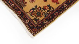 Surface texture of 1960s Kashan rug with natural Wool and intricate pattern