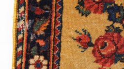 Central medallion detail of 1960s Kashan rug from Iran / Persia