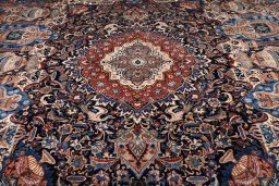 Central medallion detail of 2000s Kashmar rug from Iran / Persia