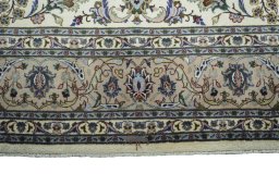 Full view of New Kashmar rug from Iran / Persia, 352 × 254 cm in Beige tones