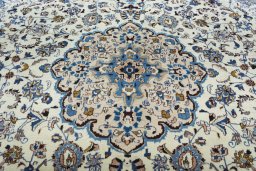 Central medallion detail of 2000s Kashmar rug from Iran / Persia
