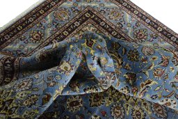 Surface texture of 2000s Kashmar rug with natural Wool and intricate pattern