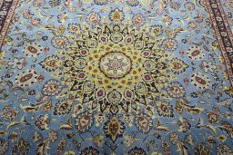 Central medallion detail of 2000s Kashmar rug from Iran / Persia