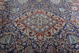 Central medallion detail of 2000s Kashmar rug from Iran / Persia