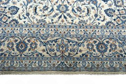 Full view of 2000s Kashmar rug from Iran / Persia, 407 × 296 cm in Beige tones