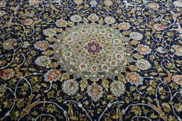 Central medallion detail of 2000s Kashmar rug from Iran / Persia