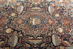 Central medallion detail of 2000s Kashmar rug from Iran / Persia