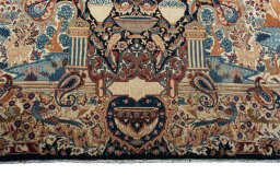 Full view of 2000s Kashmar rug from Iran / Persia, 352 × 253 cm in Multi Color tones