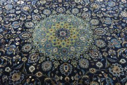 Central medallion detail of 2000s Kashmar rug from Iran / Persia